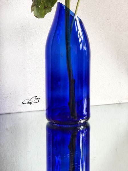 Champagne shaped Vase Blue