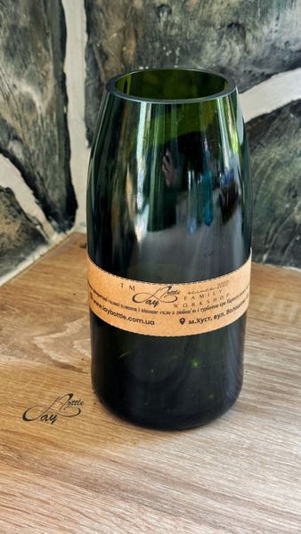 Ваза форми Champagne зелена з прямим зрізом LB158 фото